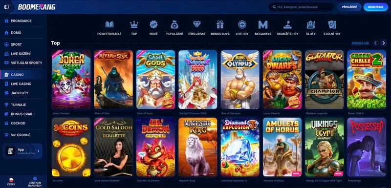 Boomerang Bet interface